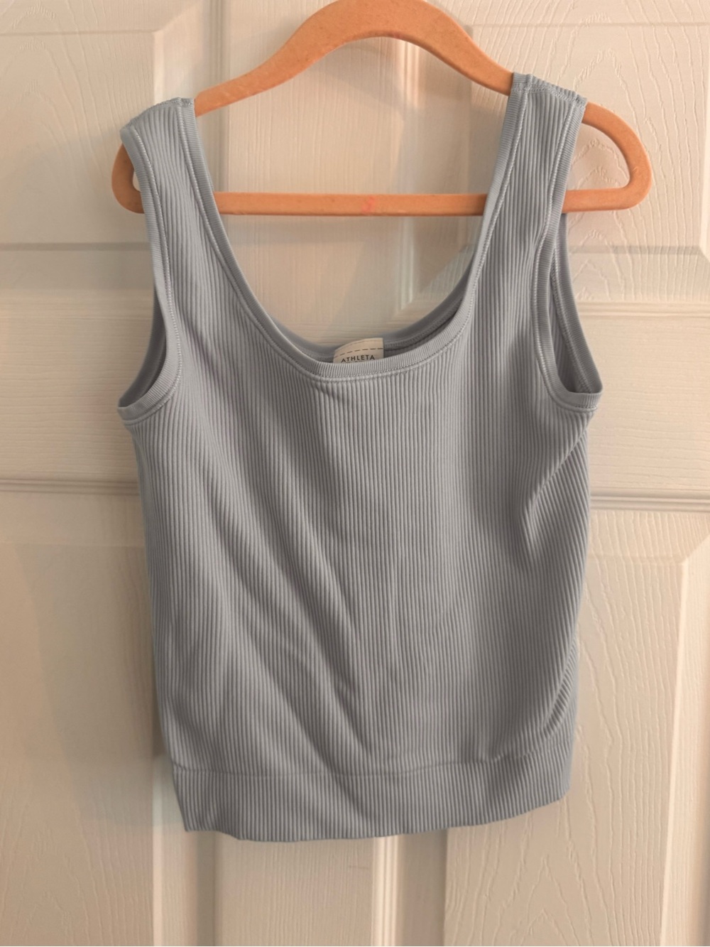 Athleta Girl Light Blue Ribbed Scoop Tank